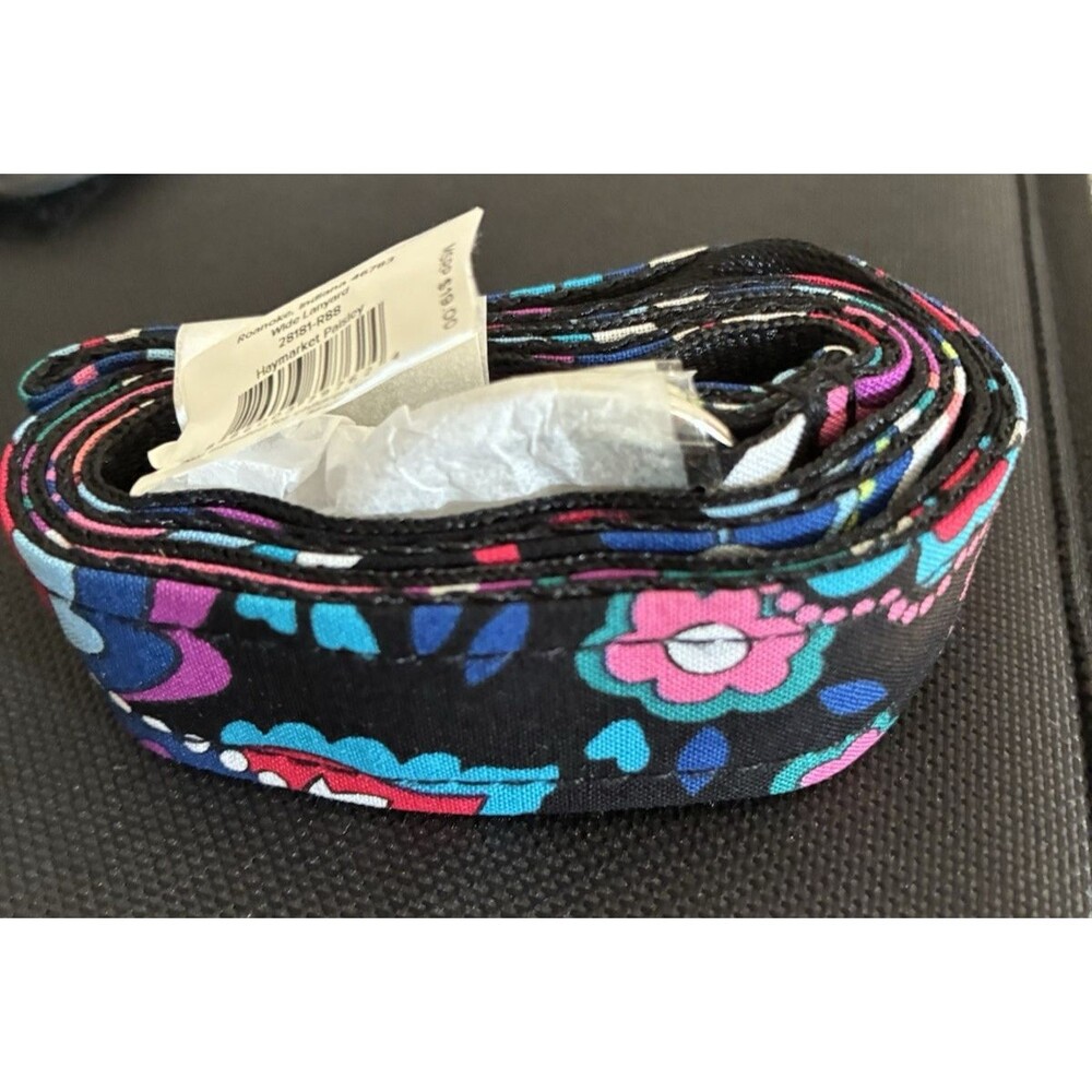 Vera Bradley Signature Cotton Wide Lanyard In Haymarket Paisley ID holder NEW